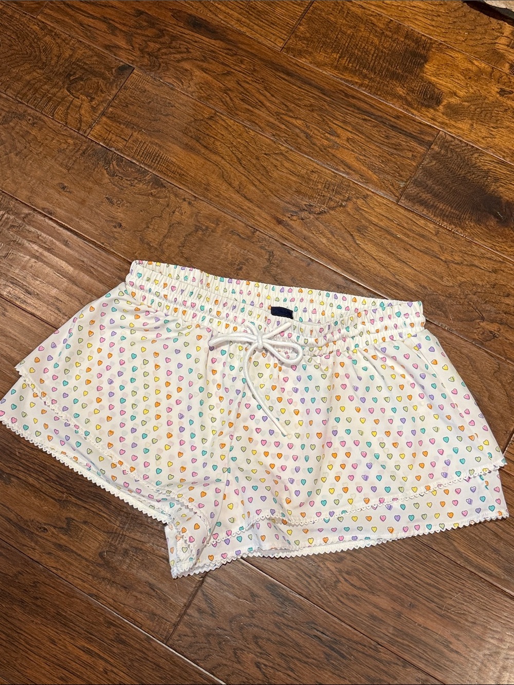 Roller Rabbit White Multicolor Heart Ruffle lounge  Shorts